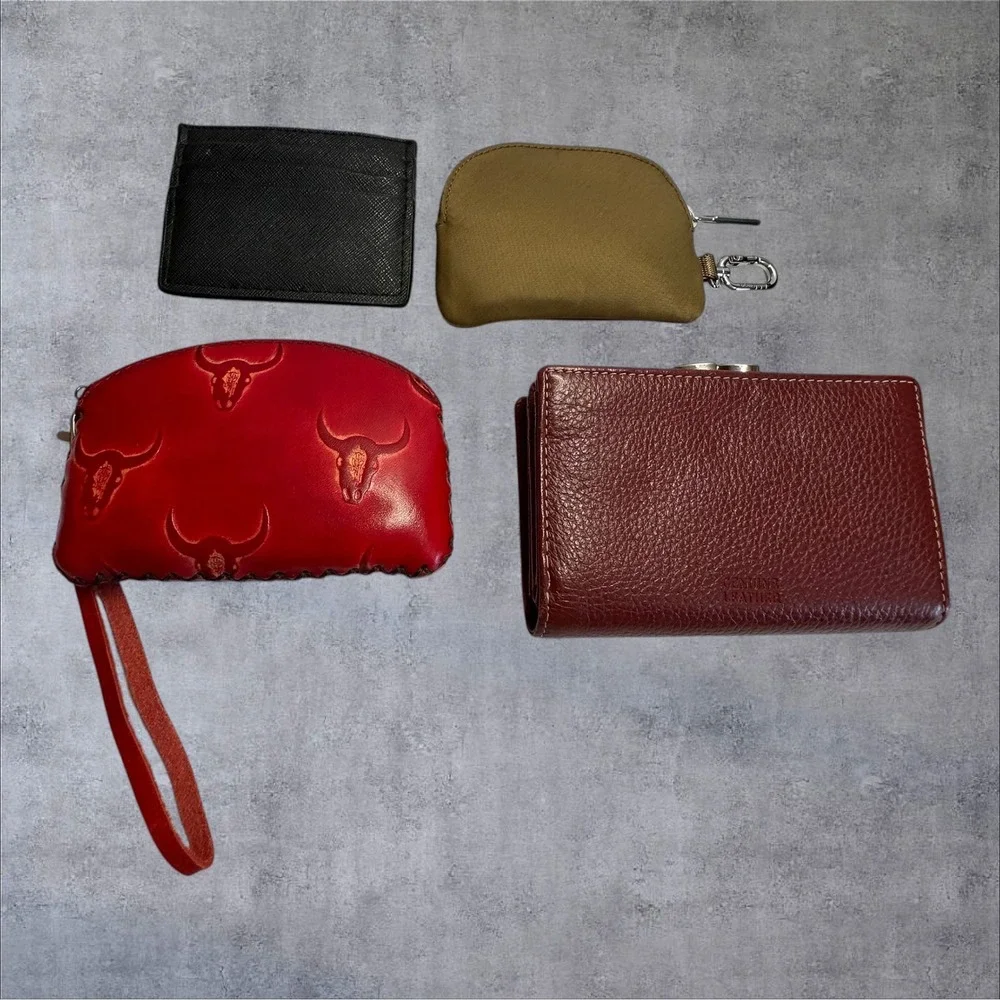 Wallet Pouch Lot of 7‎ Womens Multicolor Excellent Leather/Faux Leather Set
